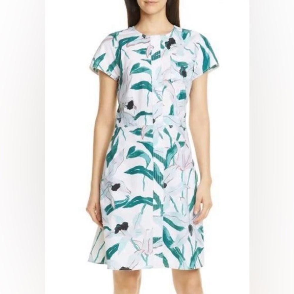 **SOLD** NWT Tory Burch Ivory Dessert Bloom Floral Shirt Dress $368 Sz 2